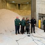On a carpet of salt, Sanitation Commissioner Kathryn Garcia describes the department's snow day measures<br>
